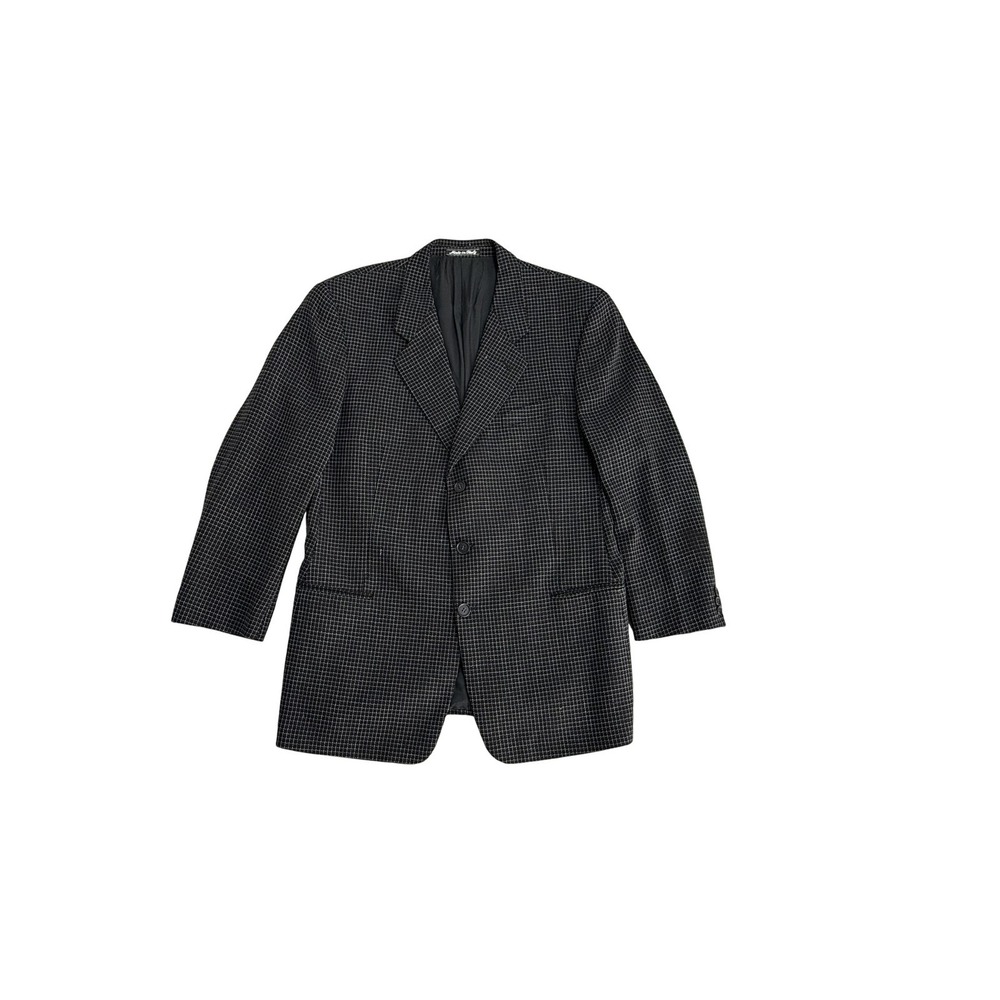 Mani Blazer Mens 44R Black Check Virgin Wool Sport Coat Jacket Made In‎ Italy